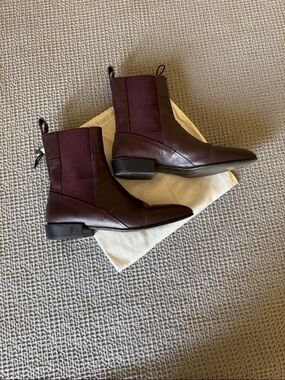 3.1 Philip Lim Pointed Chelsea Boots in Deep Burgundy